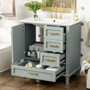 Bathroom Vanity, Modern Bathroom Cabinet With Sink Combo Set, Bathroom Storage Cabinet With A Soft Closing Door And 3 Drawers, Solid Wood Frame by HouseOfZazla