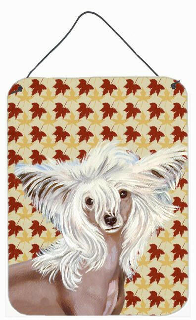 Chinese Crested Fall Leaves Portrait Wall or Door Hanging Prints