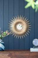 Retro DesignSunburst Metal Wall Mirror Decorative Mirror For A Bedroom Dressing Room, Hallway Or Living Space - Gold by HouseOfZazla