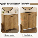 Folding Floor Cabinet With Ceramic Sink, Space Saving by Unique Piece Furniture