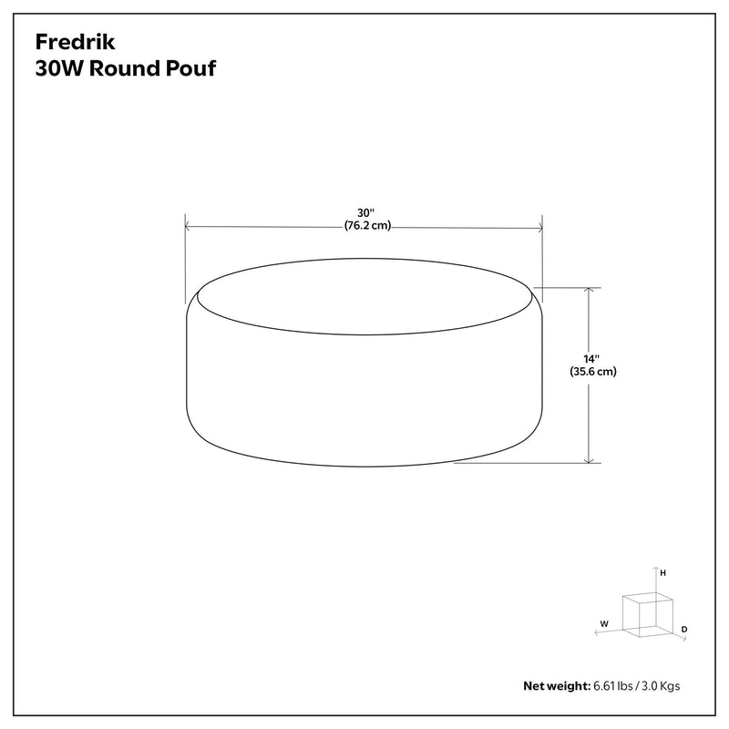 Fredrik - Round Pouf - Black, photo 7 of 9