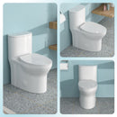 1 Piece Toilet For Bathroom, Dual Flush, Soft Closing Seat - White by HouseOfZazla