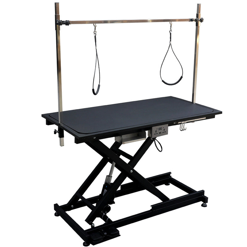 electric pet grooming table, 110V/220V professional groomer recommend super Deluxe electric pet grooming table, 110V/220V professional groomer recommend height adjust from 8 up to 36inch BLACK COLOR