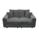Deep Seat Convertible Sofa With Soft Pillows And Ottomans by HouseOfZazla