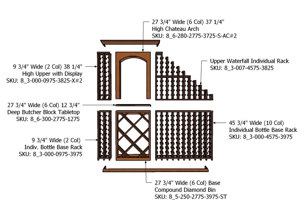 7 Foot Wine Cellar Storage System | 280 Bottle Capacity, photo 5 of 6