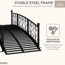 Alora 7FT Decorative Metal Arch Footbridge Garden Bridge With Safety Siderails (SAK53829)