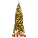 5/6/7/8/9 FT Pre-Lit Artificial Hinged Slim Pencil Christmas Tree by LJGDeals