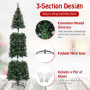 5/6/7/8/9 FT Pre-Lit Artificial Hinged Slim Pencil Christmas Tree by LJGDeals