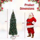 5/6/7/8/9 FT Pre-Lit Artificial Hinged Slim Pencil Christmas Tree by LJGDeals