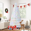6/7 Feet Pre-Lit Fiber Optic White Snow-Flocked Artificial Christmas Tree
