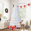 6/7 Feet Pre-Lit Fiber Optic White Snow-Flocked Artificial Christmas Tree by LJGDeals