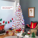 6/7 Feet Pre-Lit Fiber Optic White Snow-Flocked Artificial Christmas Tree by LJGDeals