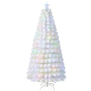 6/7 Feet Pre-Lit Fiber Optic White Snow-Flocked Artificial Christmas Tree by LJGDeals