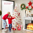 6/7 Feet Pre-Lit Fiber Optic White Snow-Flocked Artificial Christmas Tree