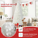 6/7 Feet Pre-Lit Fiber Optic White Snow-Flocked Artificial Christmas Tree by LJGDeals