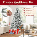 4.5/6/7 Feet Artificial Xmas Tree with Pine Needles and LED Lights by LJGDeals