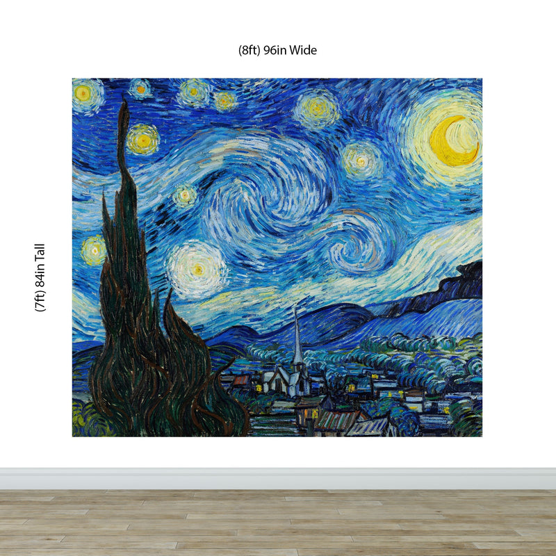 Vincent Van Gogh's The Starry Night Painting Wallpaper Mural.