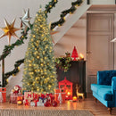Pre-Lit Blue Artificial Christmas Tree Slim with 9 Lighting Modes by LJGDeals