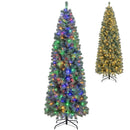 Pre-Lit Blue Artificial Christmas Tree Slim with 9 Lighting Modes by LJGDeals