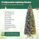 Pre-Lit Blue Artificial Christmas Tree Slim with 9 Lighting Modes by DirectDeals