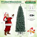 Pre-Lit Blue Artificial Christmas Tree Slim with 9 Lighting Modes by LJGDeals