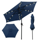 7.5 Feet Solar Powered Patio Umbrella with LED Lights and Crank Handle by LJGDeals