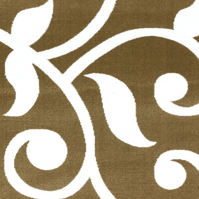 Sussex Home, Landing Rug, Slip Resistant Indoor Carpets Includes Adhesive Tape 2' x 3' -Floral Collection |Beige&White