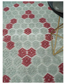 7x10 Hand Knotted Green, Red and Blue Traditional Persian Oushak Wool Rug | AC7710