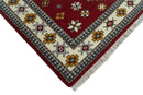 7x7 Sqaure Hand Knotted traditional Kazak Rust and Ivory Traditional Armenian Rug | KZA20