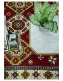 Hand Knotted Traditional Kazak Wool Area Rug 7x7 - Rust Ivory Armenian
