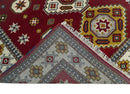 Hand Knotted Traditional Kazak Wool Area Rug 7x7 - Rust Ivory Armenian
