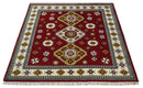 Hand Knotted Traditional Kazak Wool Area Rug 7x7 - Rust Ivory Armenian