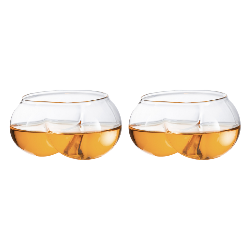 Deez Nuts Drinking Wine & Whiskey Glasses - 2 Set - I love Butts, Couple Mug, Gift for Her, Gift for Him Perfect for Bachelorette Parties, Gag Gift for Men & Women, 7 oz Stemless Bum Glasses