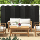 8-Panel Folding Room Divider with Hand-woven Texture and Wood Frame by LJGDeals