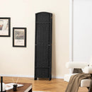 8-Panel Folding Room Divider with Hand-woven Texture and Wood Frame by LJGDeals