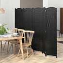 8-Panel Folding Room Divider with Hand-woven Texture and Wood Frame by LJGDeals