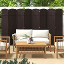 8-Panel Folding Room Divider with Hand-woven Texture and Wood Frame by DirectDeals