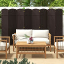 8-Panel Folding Room Divider with Hand-woven Texture and Wood Frame by LJGDeals