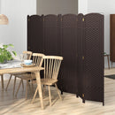 8-Panel Folding Room Divider with Hand-woven Texture and Wood Frame by LJGDeals