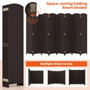 8-Panel Folding Room Divider with Hand-woven Texture and Wood Frame by LJGDeals