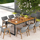 79 Inch Acacia Wood Patio Table with 1.9 Inch Umbrella Hole for Garden and Poolside by LJGDeals
