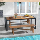 79 Inch Acacia Wood Patio Table with 1.9 Inch Umbrella Hole for Garden and Poolside by LJGDeals