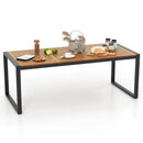 79 Inch Acacia Wood Patio Table with 1.9 Inch Umbrella Hole for Garden and Poolside by LJGDeals