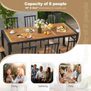 79 Inch Acacia Wood Patio Table with 1.9 Inch Umbrella Hole for Garden and Poolside by LJGDeals