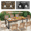 79 Inch Acacia Wood Patio Table with 1.9 Inch Umbrella Hole for Garden and Poolside by LJGDeals