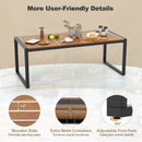 79 Inch Acacia Wood Patio Table with 1.9 Inch Umbrella Hole for Garden and Poolside by LJGDeals