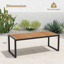 79 Inch Acacia Wood Patio Table with 1.9 Inch Umbrella Hole for Garden and Poolside by LJGDeals