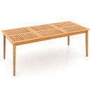 8-Person Outdoor Acacia Wood Dining Rectangular Bistro Table with Umbrella Hole by LJGDeals