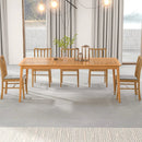 8-Person Outdoor Acacia Wood Dining Rectangular Bistro Table with Umbrella Hole by LJGDeals