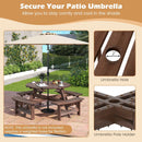 8-Person Round Picnic Table Set Circular Patio Dining Camping Table with Benches by LJGDeals